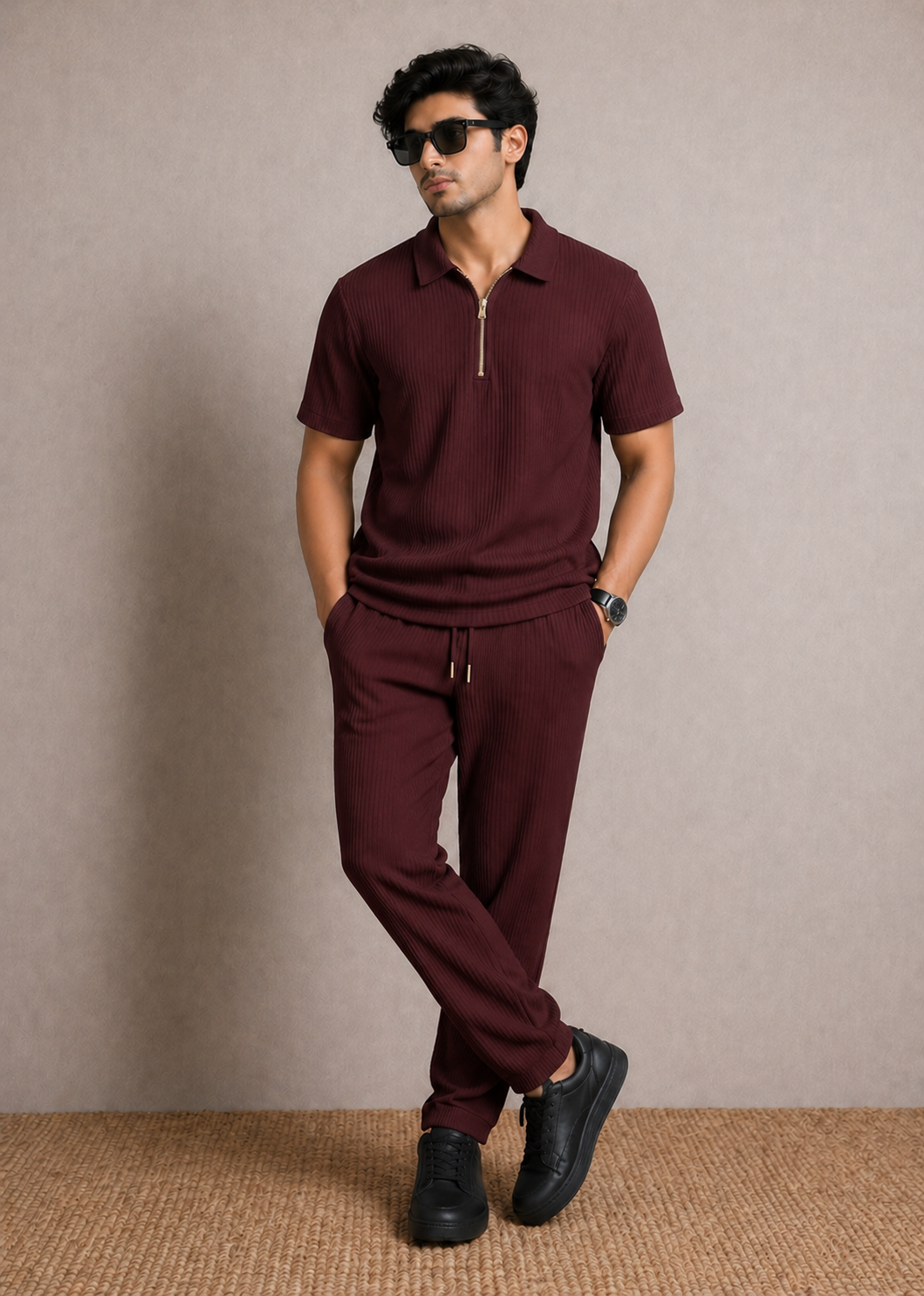 Zipper Polo Co-Ord Set Sale