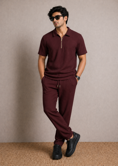 Zipper Polo Co-Ord Set Sale